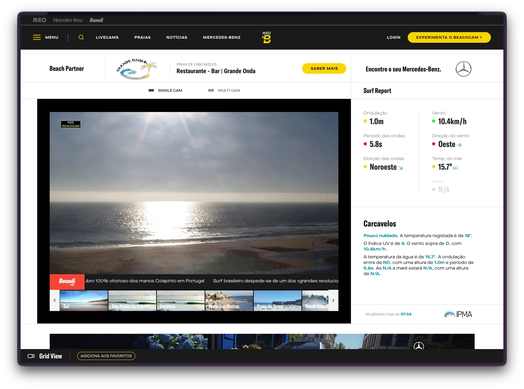 The live beach cam the pipeline samples, on its surf-report site