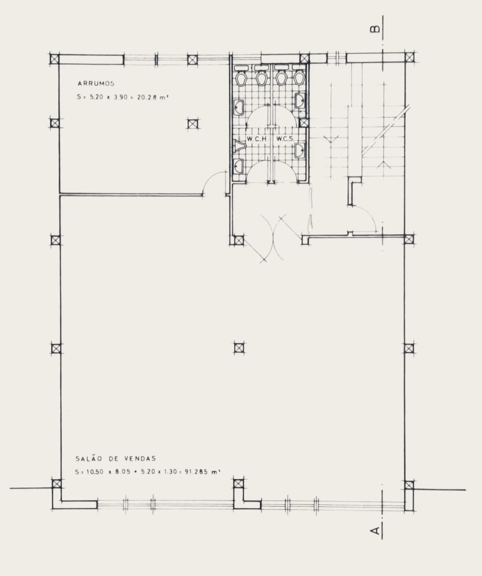 A line drawing of the store's floor plan